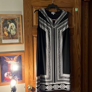 Black and white sleeveless dress